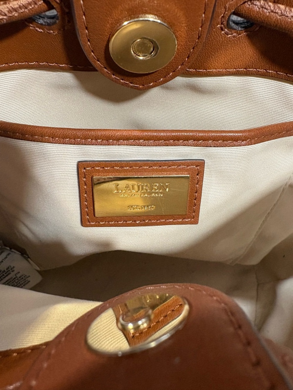 LAUREN Ralph Lauren Leather Medium Andie Drawstring Bucket Bag - Picture 8 of 13